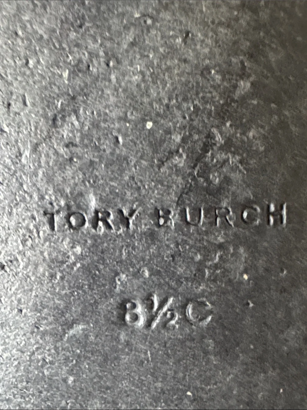 Tory Burch Black Leather Square-Toe Logo Flats